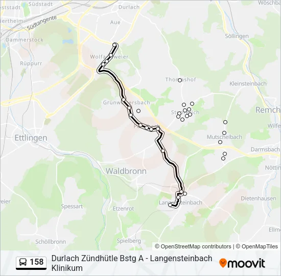 158 Bus Line Map