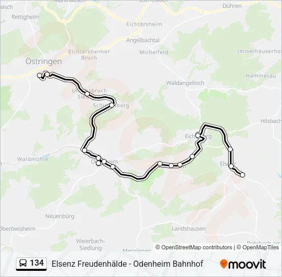 134 Bus Line Map
