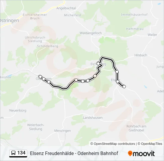134 Bus Line Map