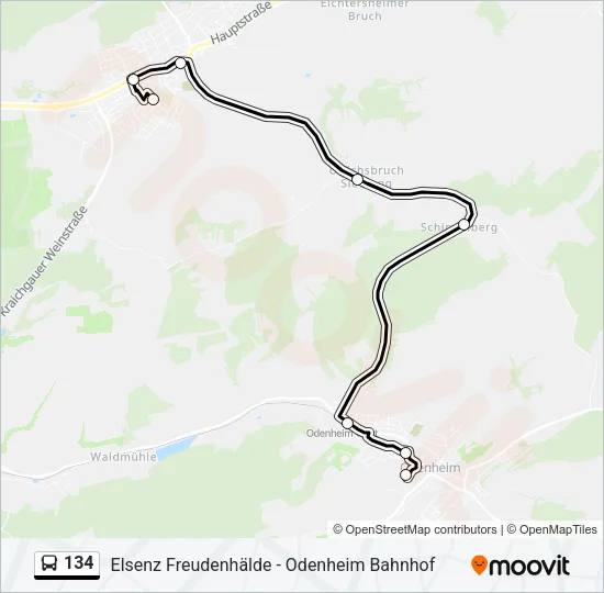 134 Bus Line Map