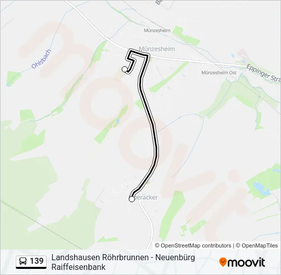 Buslinie 139 Karte