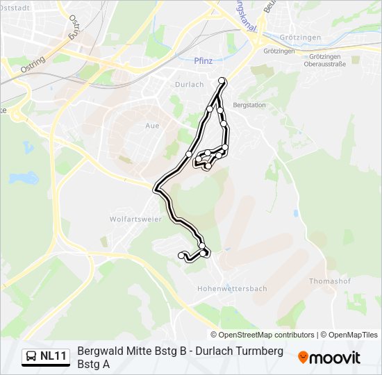 NL11 Bus Line Map