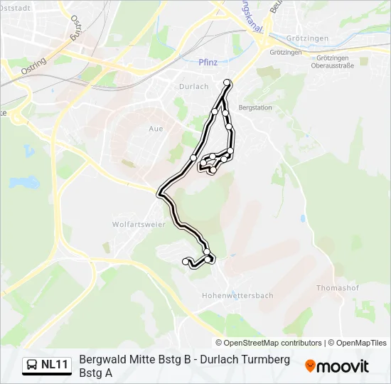 NL11 Bus Line Map