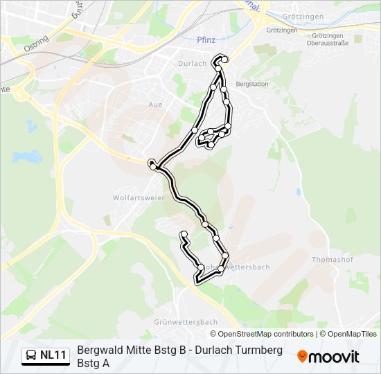 NL11 Bus Line Map