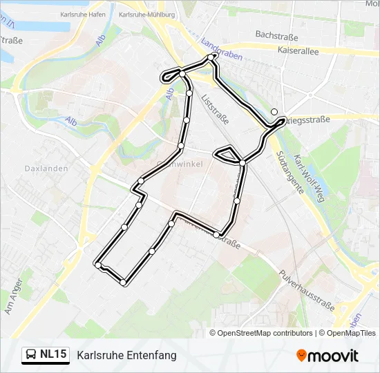 NL15 Bus Line Map