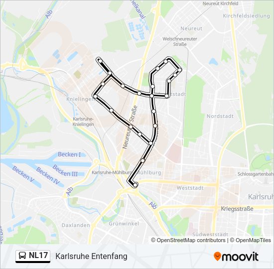 NL17 Bus Line Map