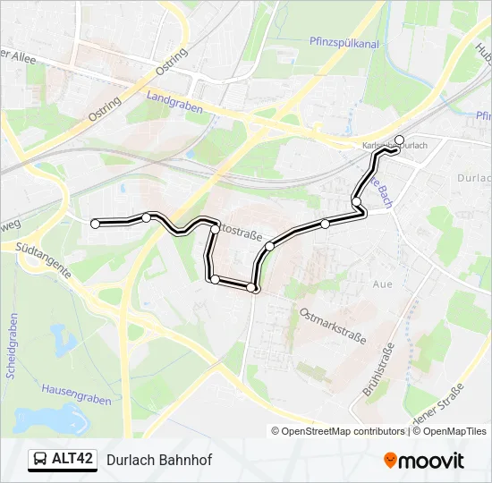 ALT42 Bus Line Map