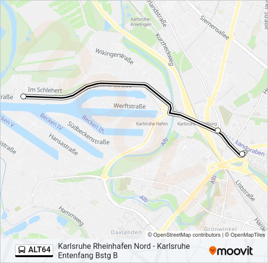 ALT64 Bus Line Map