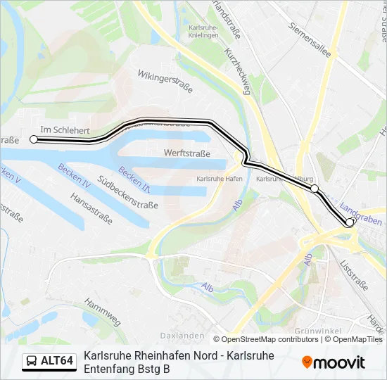 ALT64 Bus Line Map