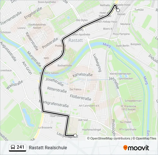 Автобус 241: карта маршрута