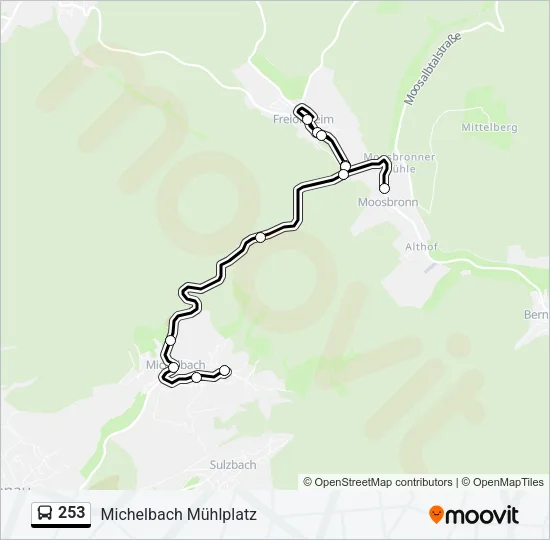 253 Bus Line Map