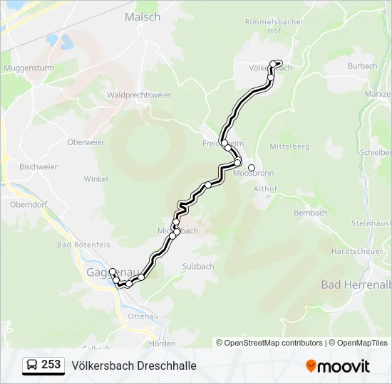 253 Bus Line Map