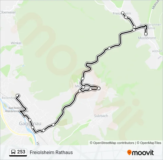 253 Bus Line Map