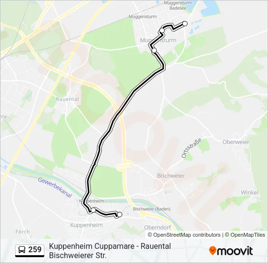 259 Bus Line Map