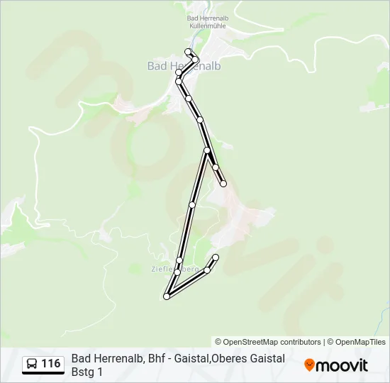 116 Bus Line Map