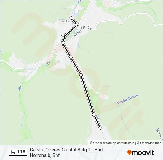 116 Bus Line Map