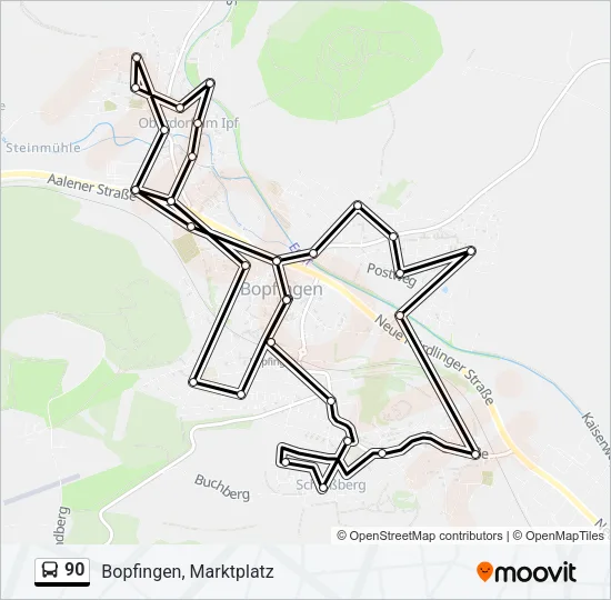 90 Bus Line Map
