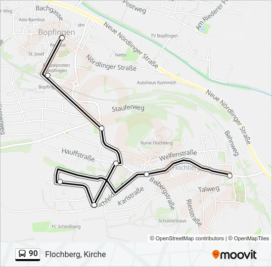 90 Bus Line Map