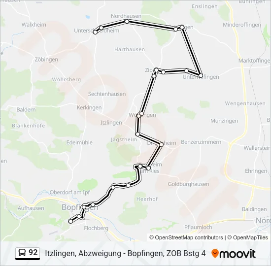 92 Bus Line Map