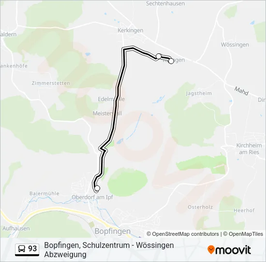 93 Bus Line Map
