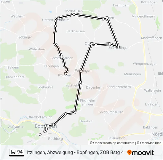 94 Bus Line Map