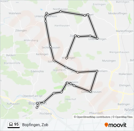 95 Bus Line Map