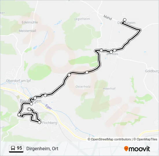95 Bus Line Map