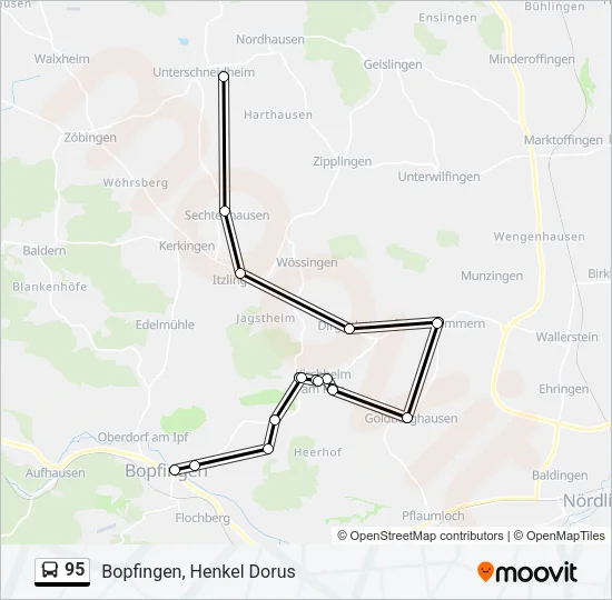 95 Bus Line Map
