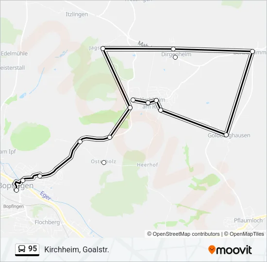 95 Bus Line Map