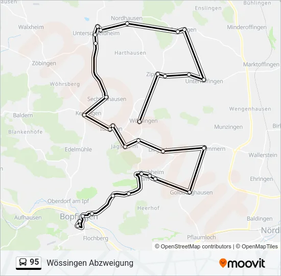 95 Bus Line Map