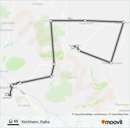 95 Bus Line Map