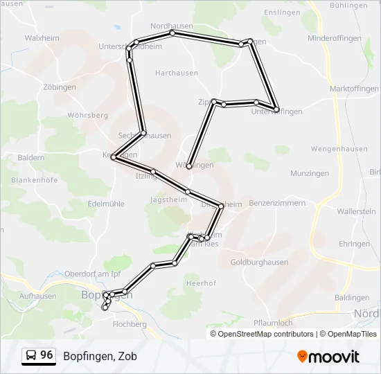 96 Bus Line Map