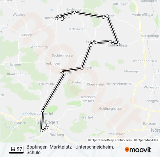 97 Bus Line Map