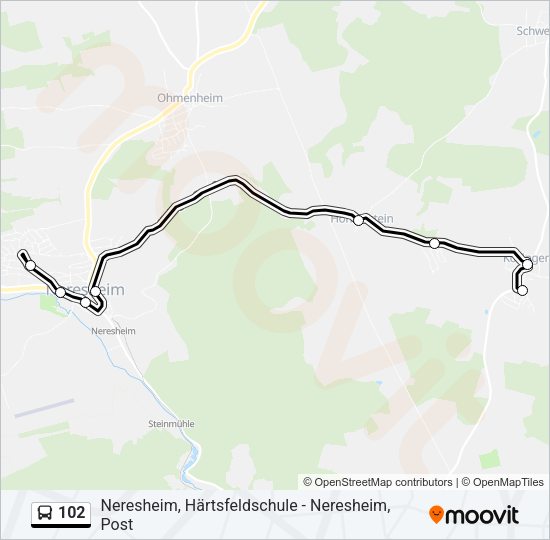 102 Bus Line Map