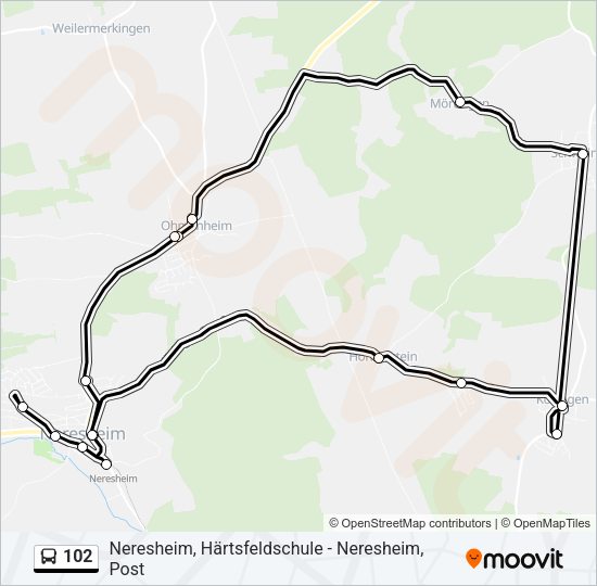 102 Bus Line Map