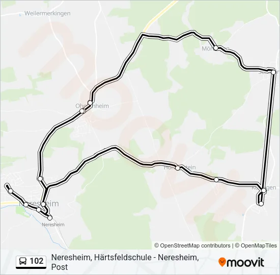 102 Bus Line Map