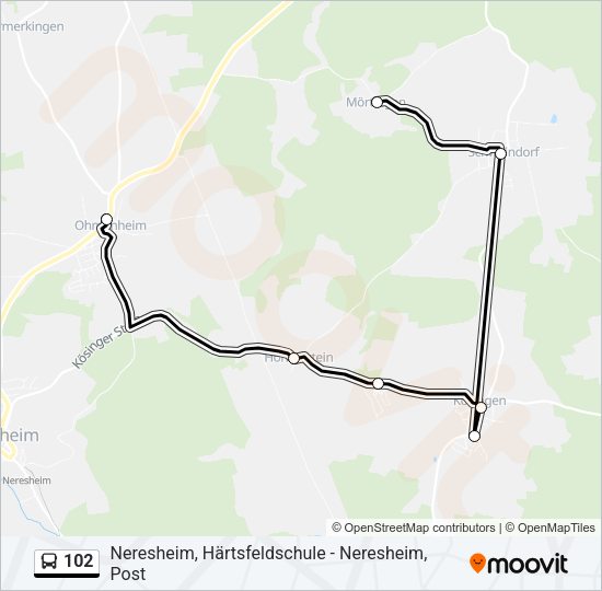 102 Bus Line Map