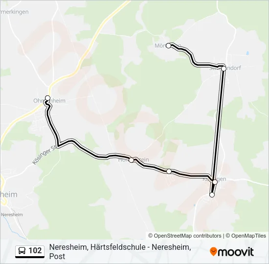 102 Bus Line Map