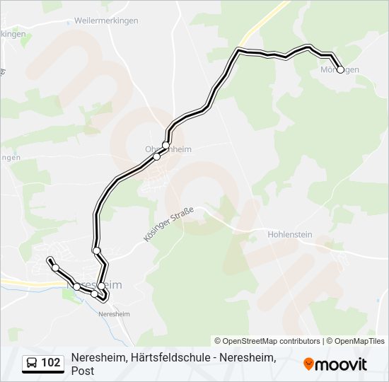 102 Bus Line Map
