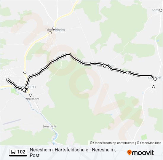 102 Bus Line Map