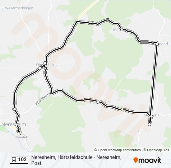102 Bus Line Map