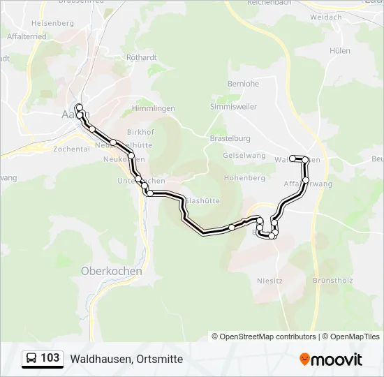 103 Bus Line Map