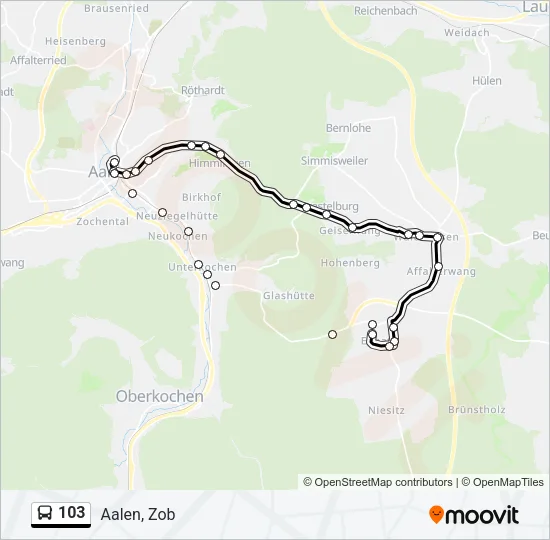 103 Bus Line Map