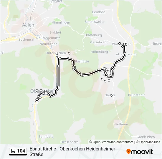 104 Bus Line Map
