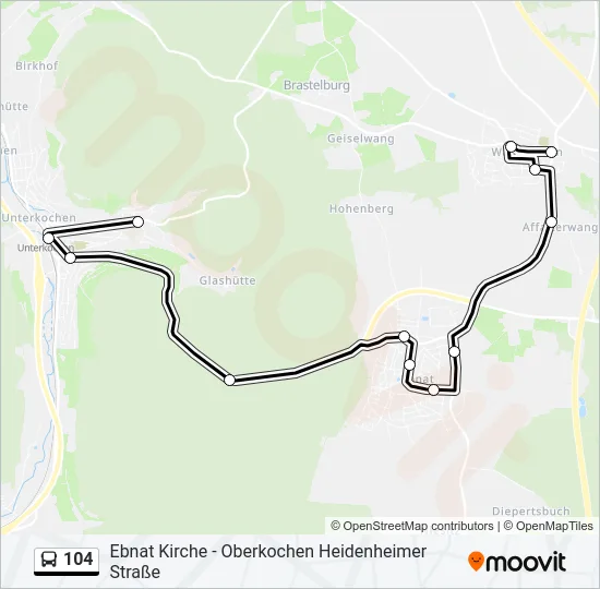 104 Bus Line Map