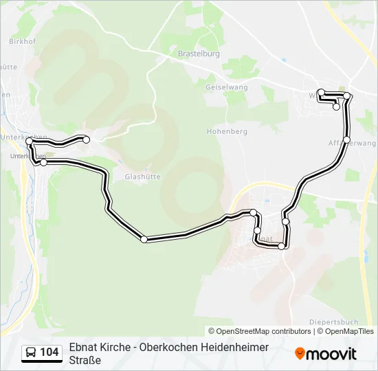 104 Bus Line Map