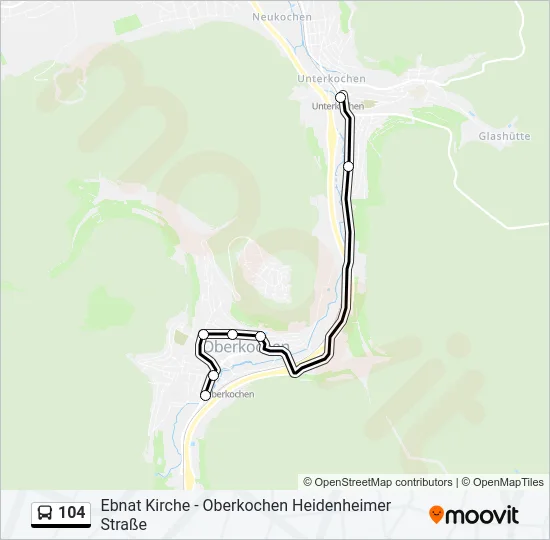104 Bus Line Map