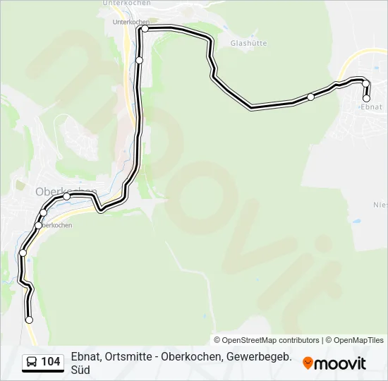 104 Bus Line Map