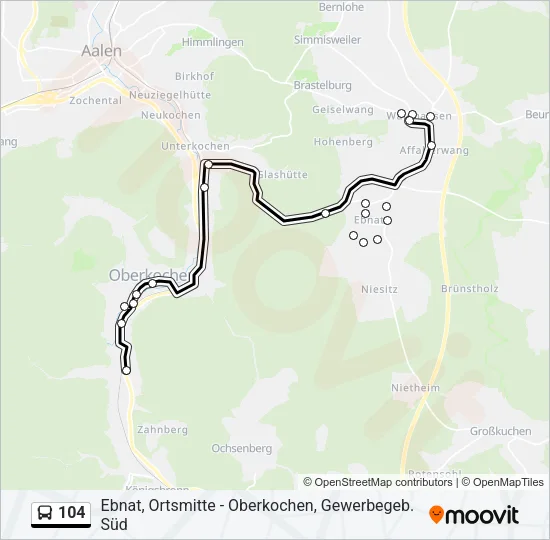 104 Bus Line Map