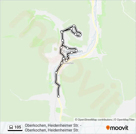 105 Bus Line Map